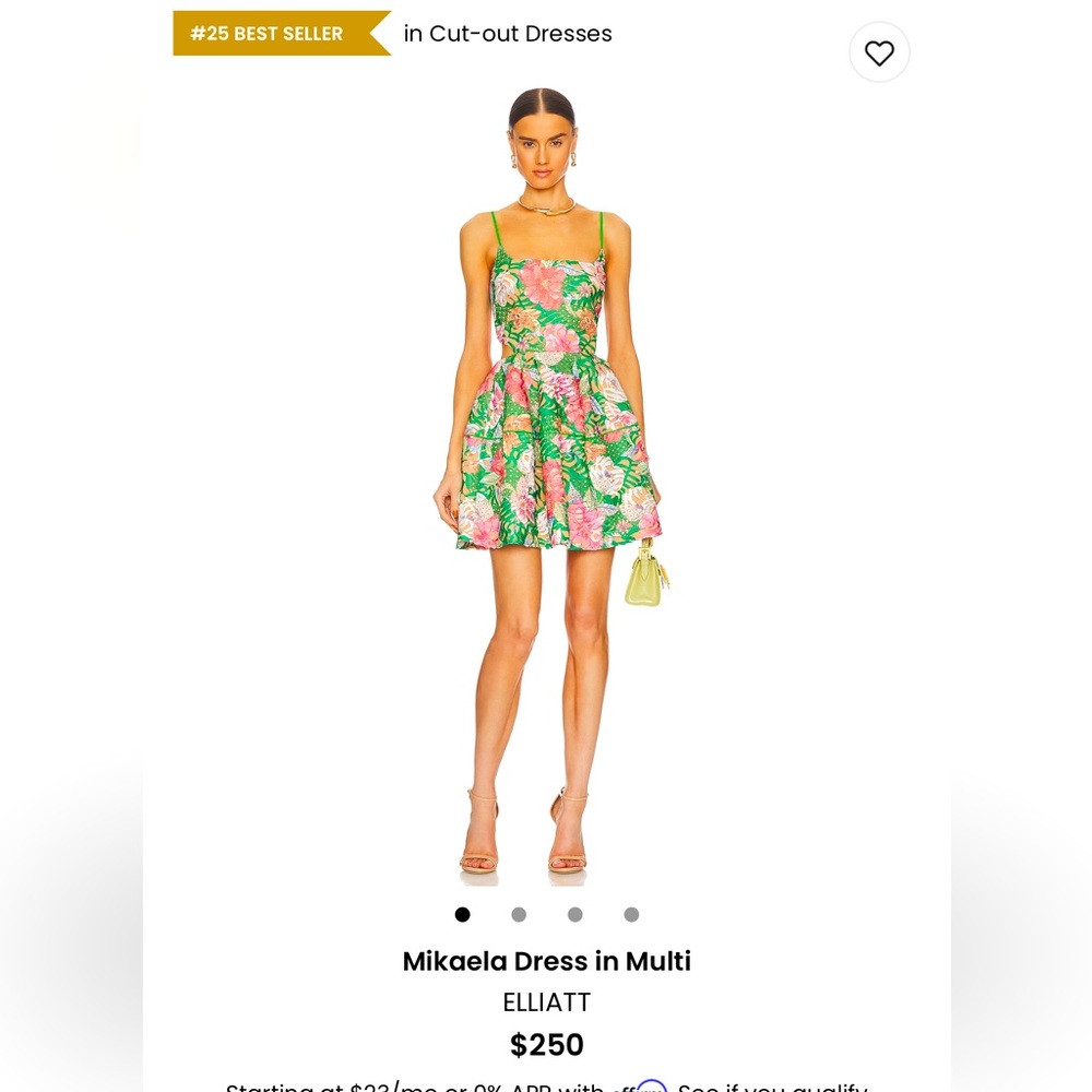 Elliatt Mikaela Mini Dress in Green and Pink Floral